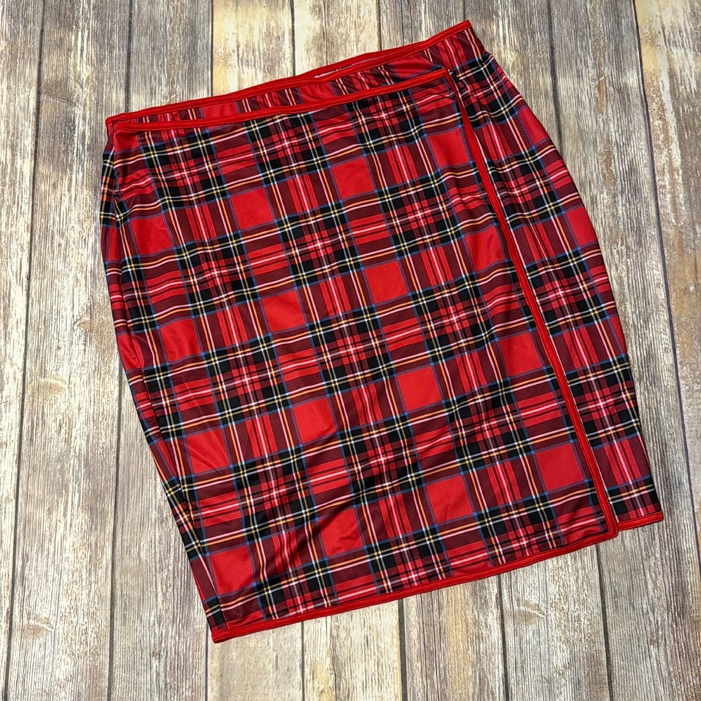 GRETCHEN SCOTT DESIGNS Faux Wrap Tartan Skirt